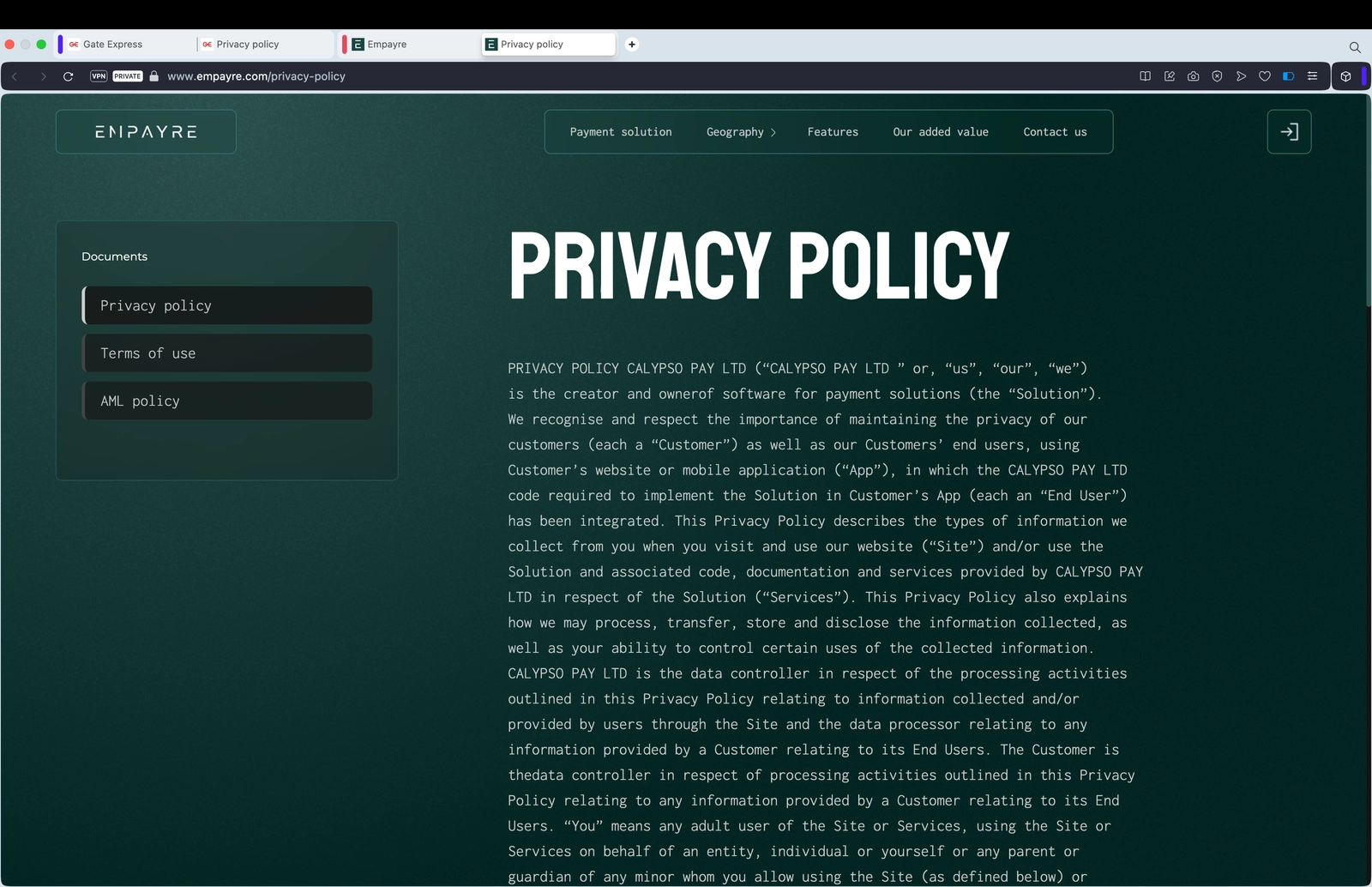 Gate.Express полностью аффилированная компания с Calypso Pay Корнеева