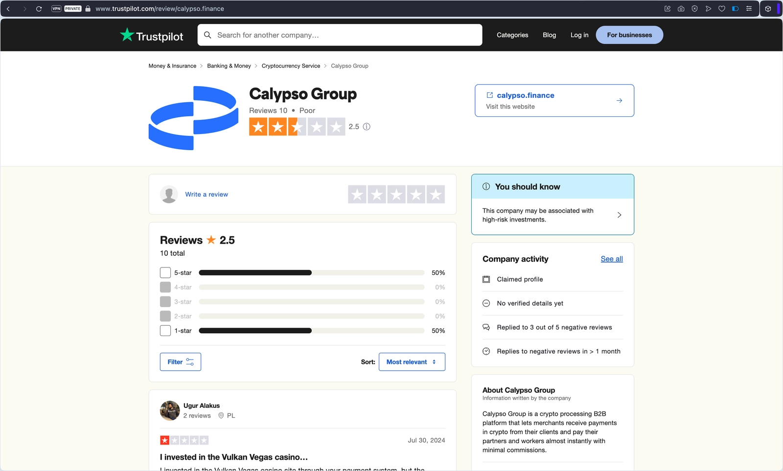 Отзывы по скам со стороны Calypso Pay и краже денег со счетов клиентов